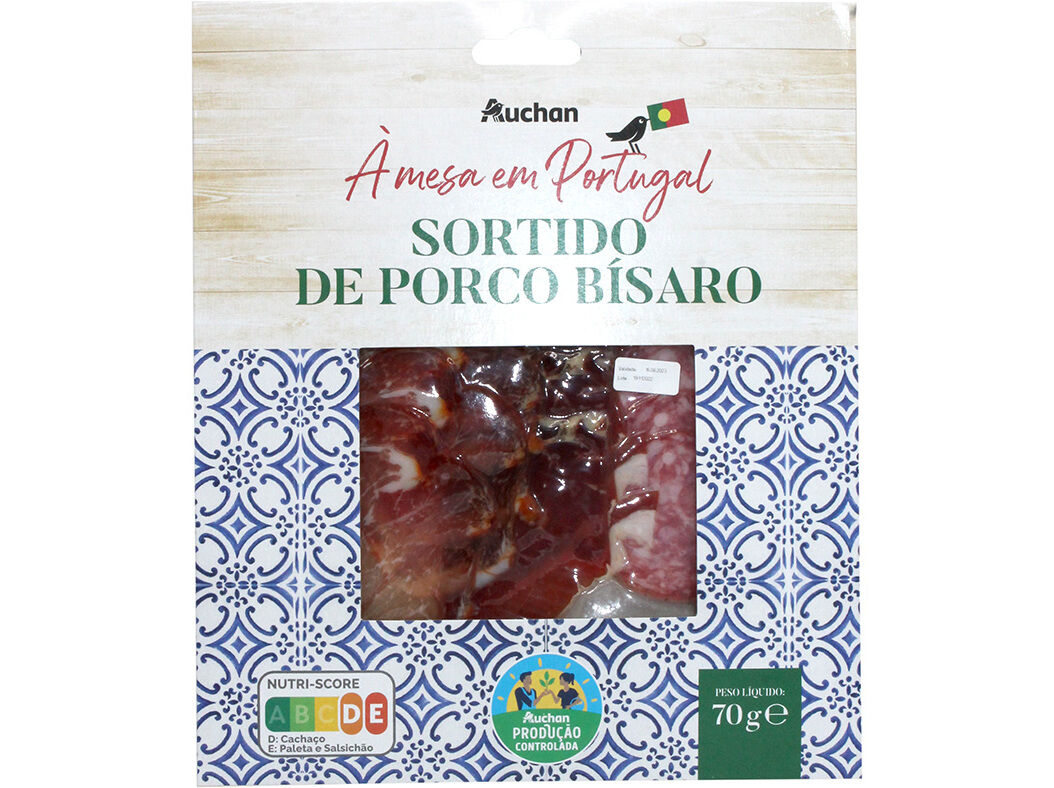 SORTIDO PORCO BISARO AUCHAN &Agrave; MESA EM PORTUGAL CULTIVAMOS O BOM FATIAS 70G