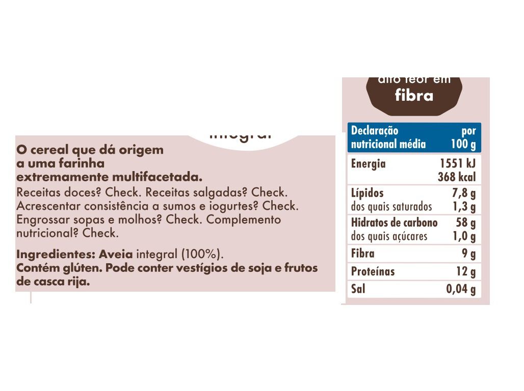 FARINHA SALUTEM AVEIA 1KG image number 1
