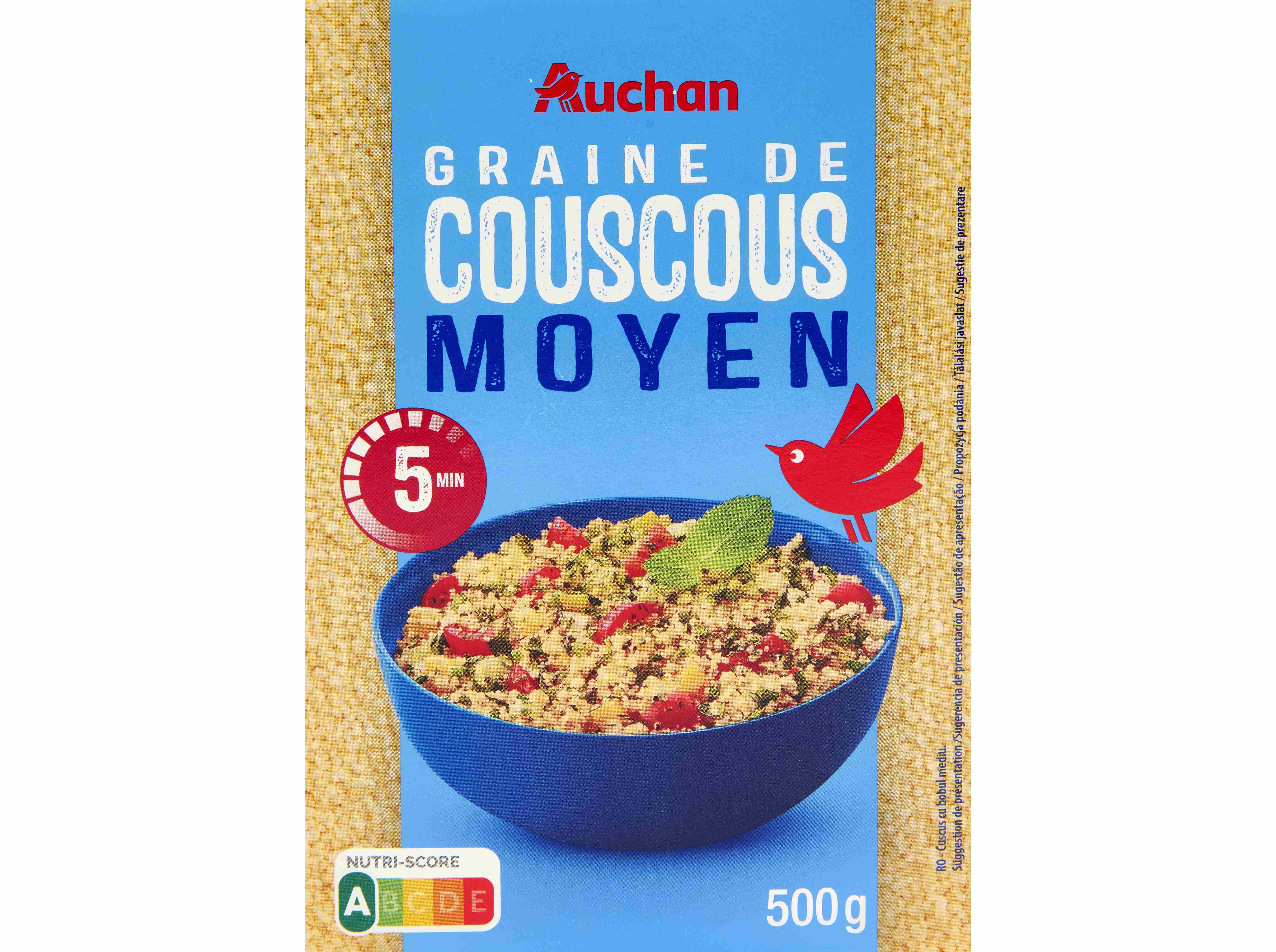 COUSCOUS AUCHAN GR&Atilde;OS FINOS 500G image number 0