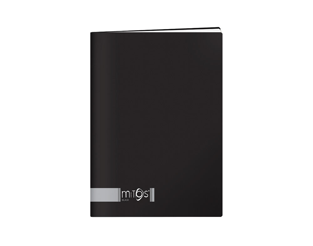 CADERNO AGRAFADO QUADRICULADO A5 MITOS PRETO 80 FOLHAS