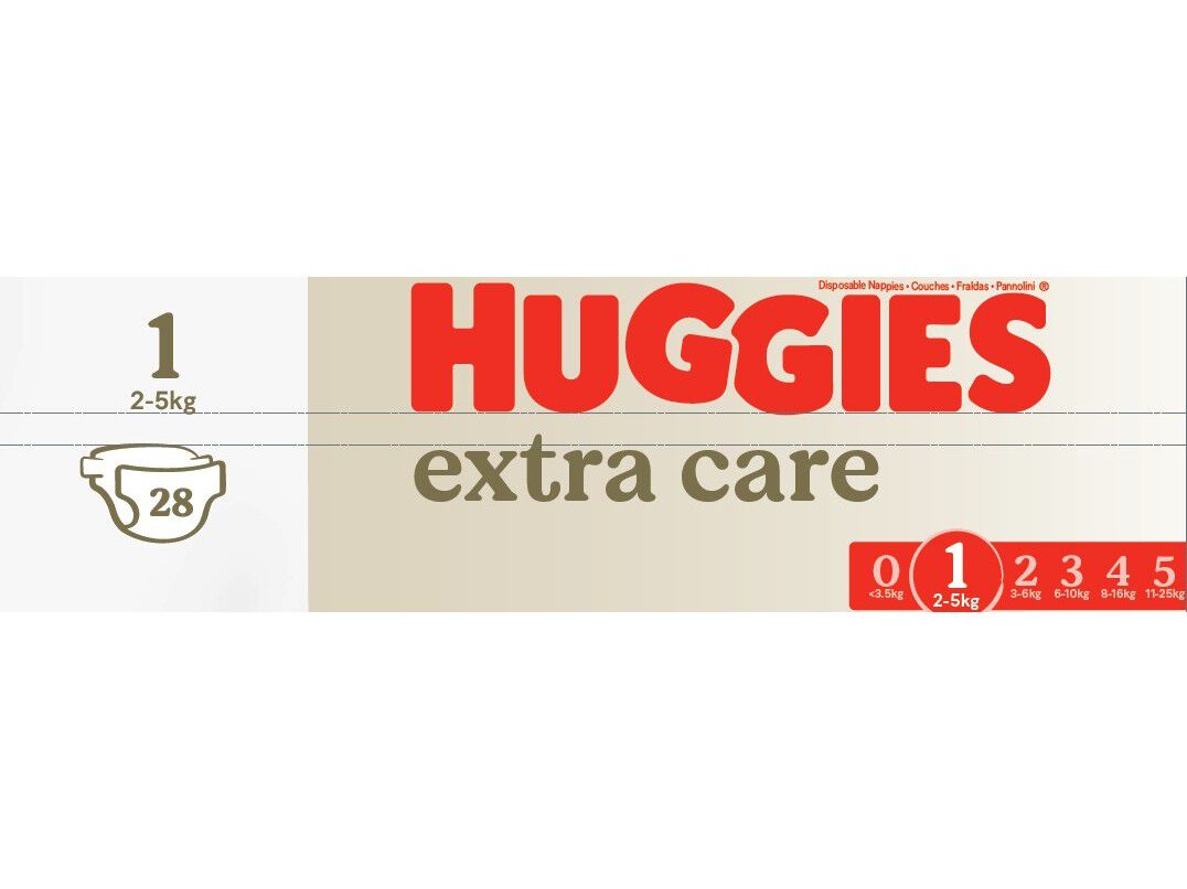 FRALDAS HUGGIES T1 2-5KG 28UN image number 1