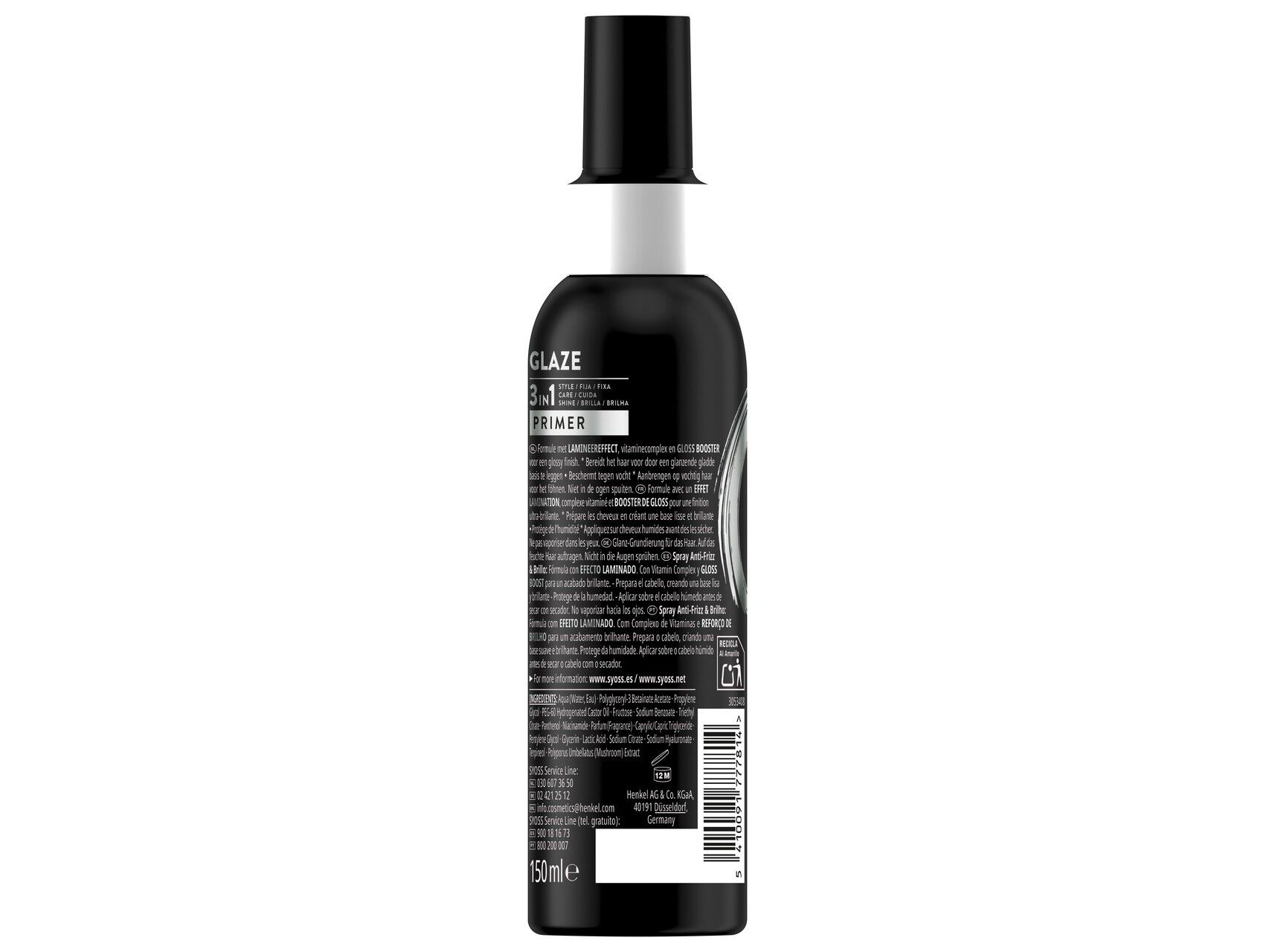 PROTETOR DE CALOR SYOSS GLAZE PRIMER 150 ML image number 1
