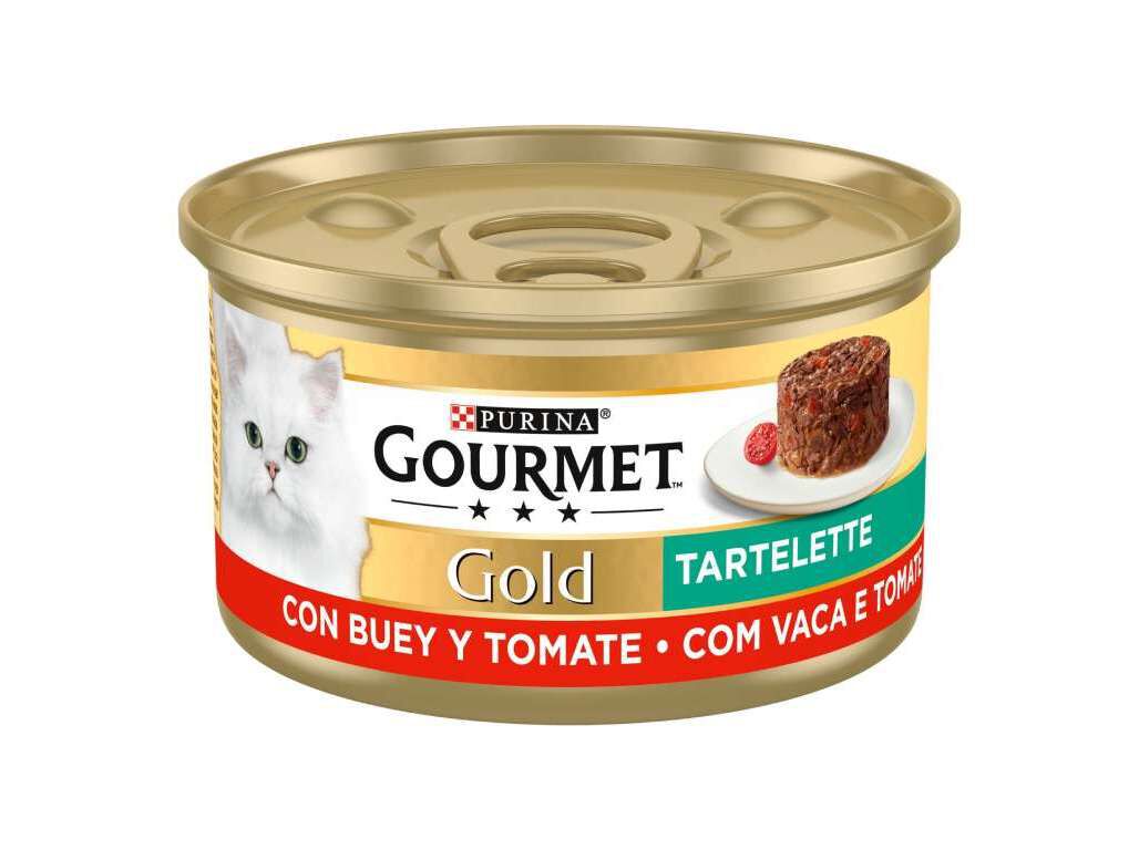 COMIDA H&Uacute;MIDA PARA GATO GOURMET GOLD TARTELETE COM VACA 85G