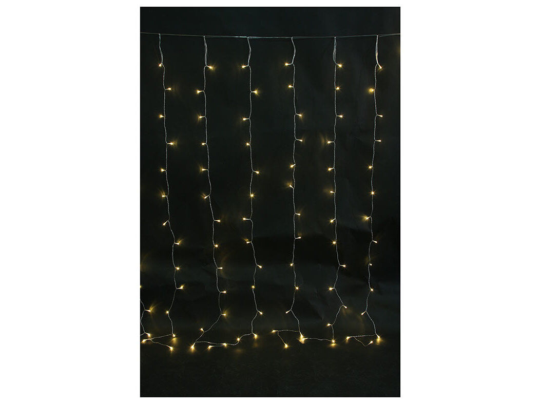CORTINA DE LUZES AMARELAS ACTUEL EXTERIOR 140LED 2X2M