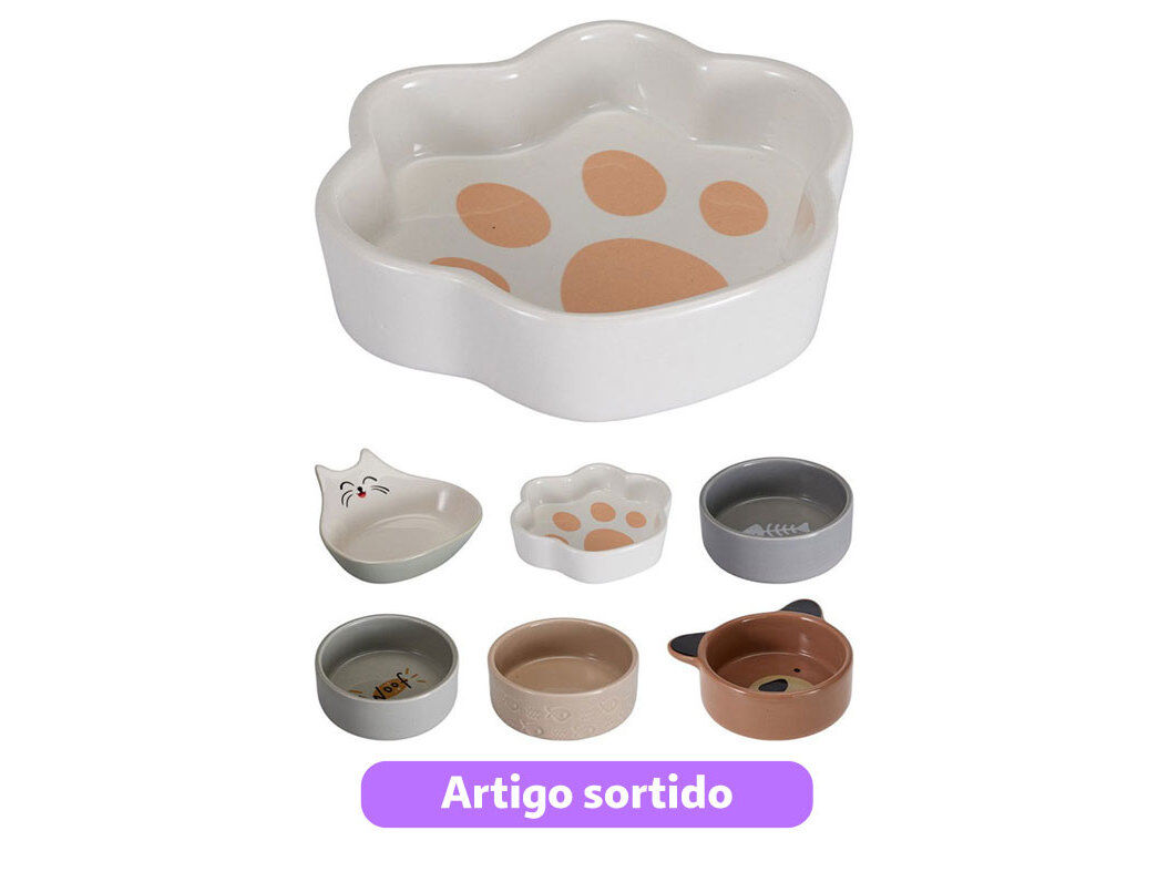 COMEDOURO PARA C&Atilde;O DOGS COLLECTION CER&Acirc;MICA 12.5CM MODELOS SORTIDOS