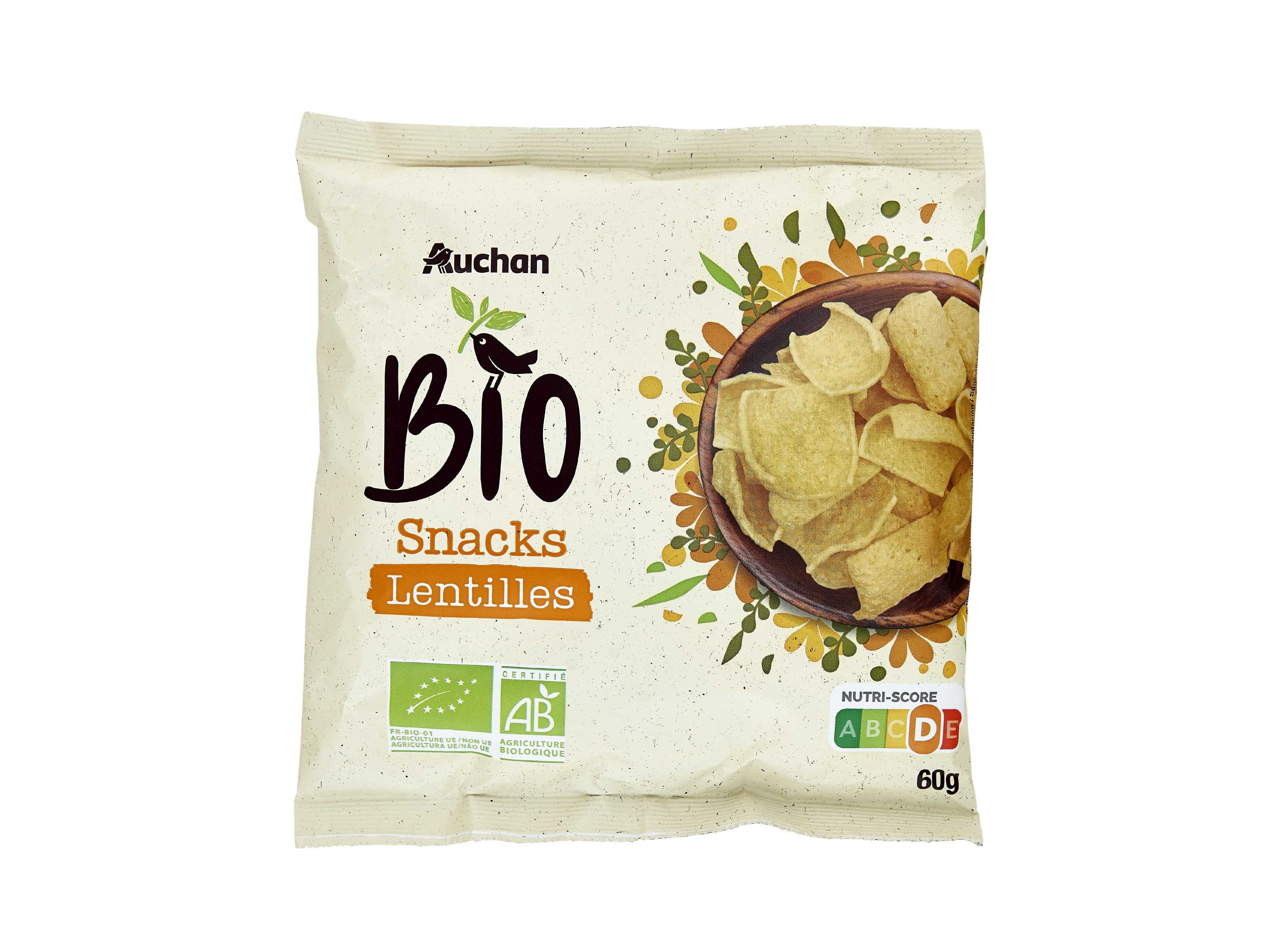 SNACKS AUCHAN BIO LENTILHAS 60G
