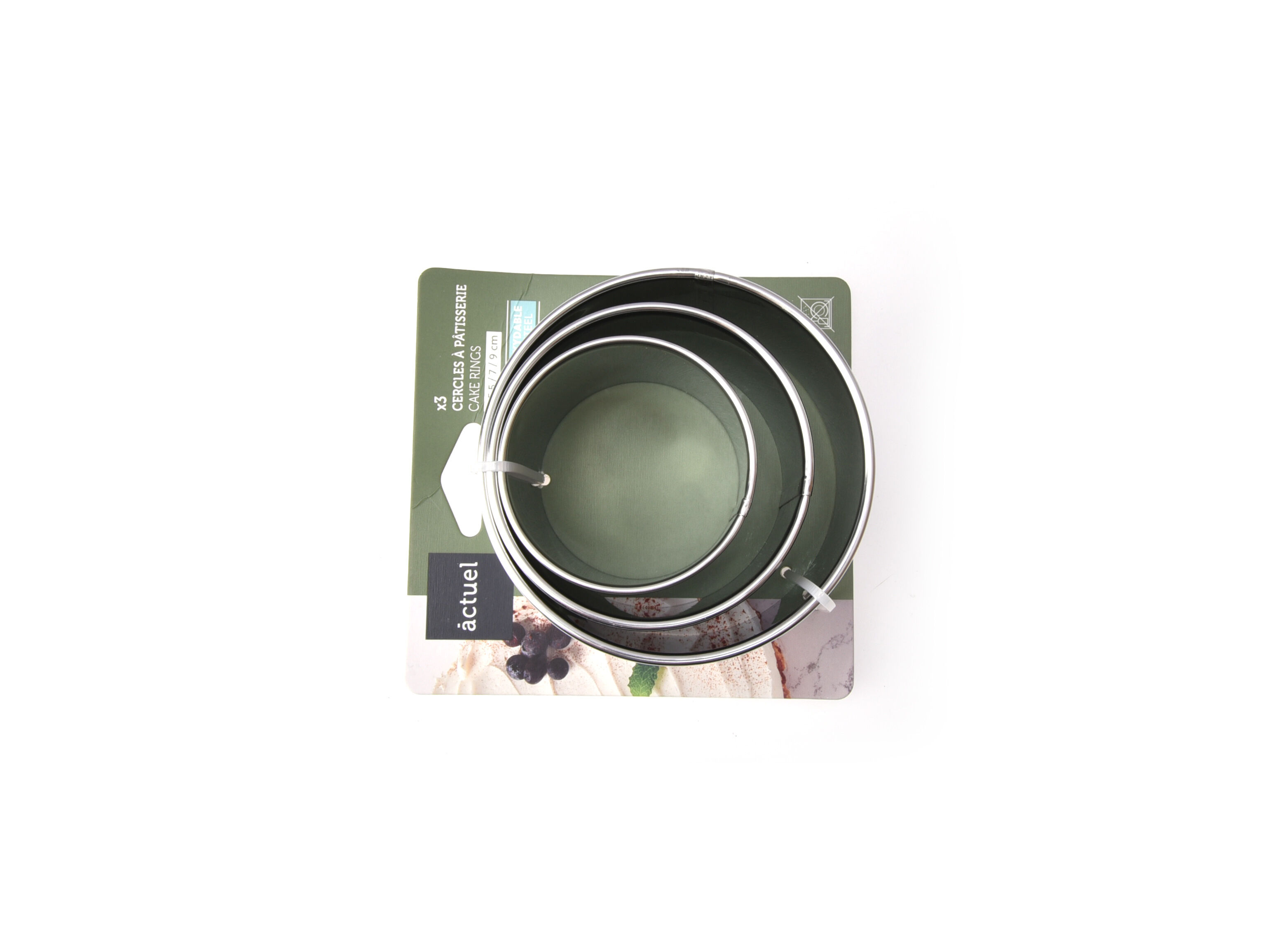 CONJUNTO 3 AN&Eacute;IS PARA BOLOS ACTUEL INOX &Oslash;5.5/7/9CM image number 0