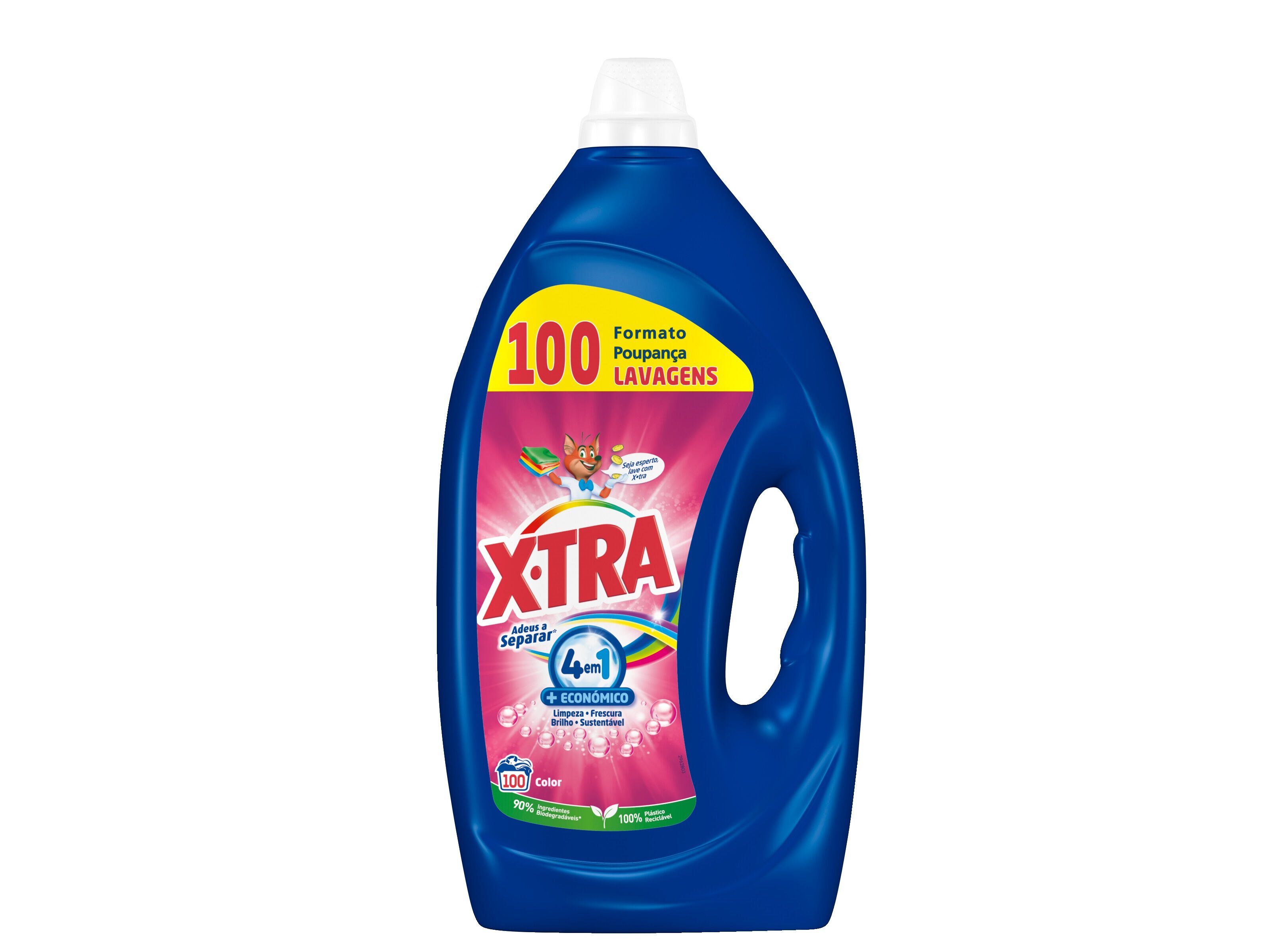 DETERGENTE ROUPA M&Aacute;QUINA LIQU&Iacute;DO X-TRA 4EM1 COLOR GEL 100DOSES image number 0