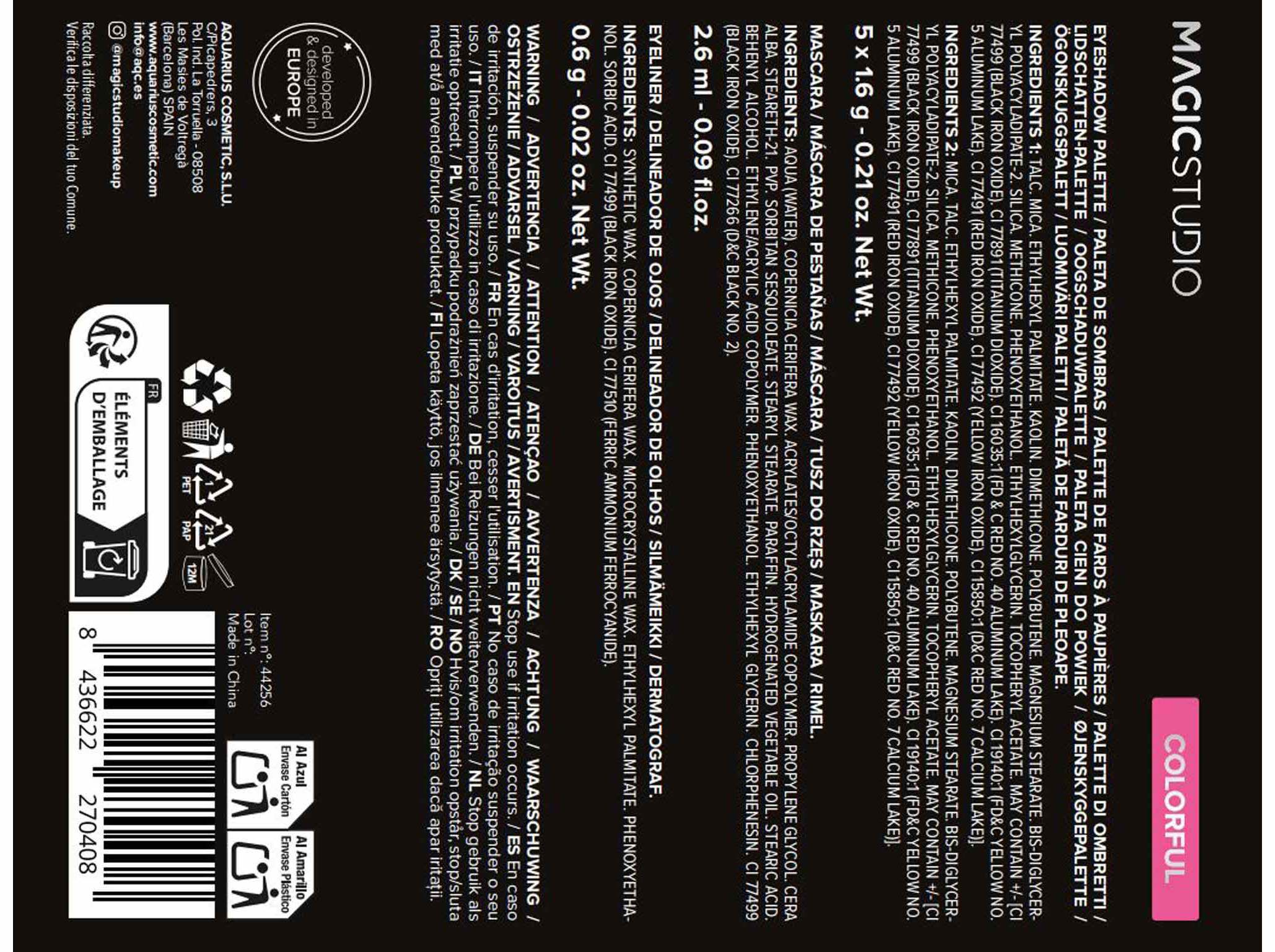 SET MAQUILHAGEM MAGIC STUDIO COLORFUL COMPLETE image number 1