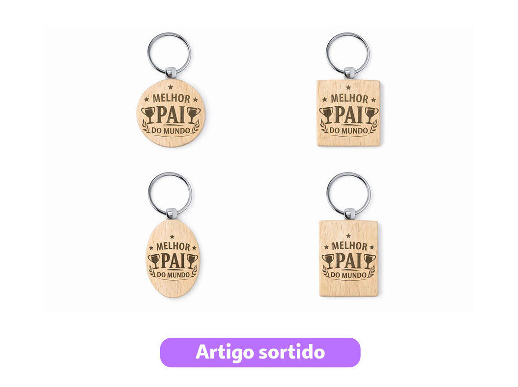 PORTA-CHAVES TOPBRANDS MADEIRA MODELOS SORTIDOS