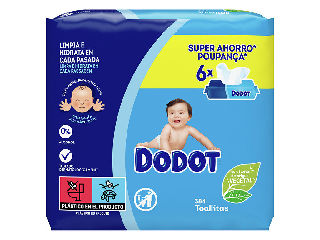 Toalhitas Beb&eacute; Azul Dodot (6x64 un) 384 un image number 0