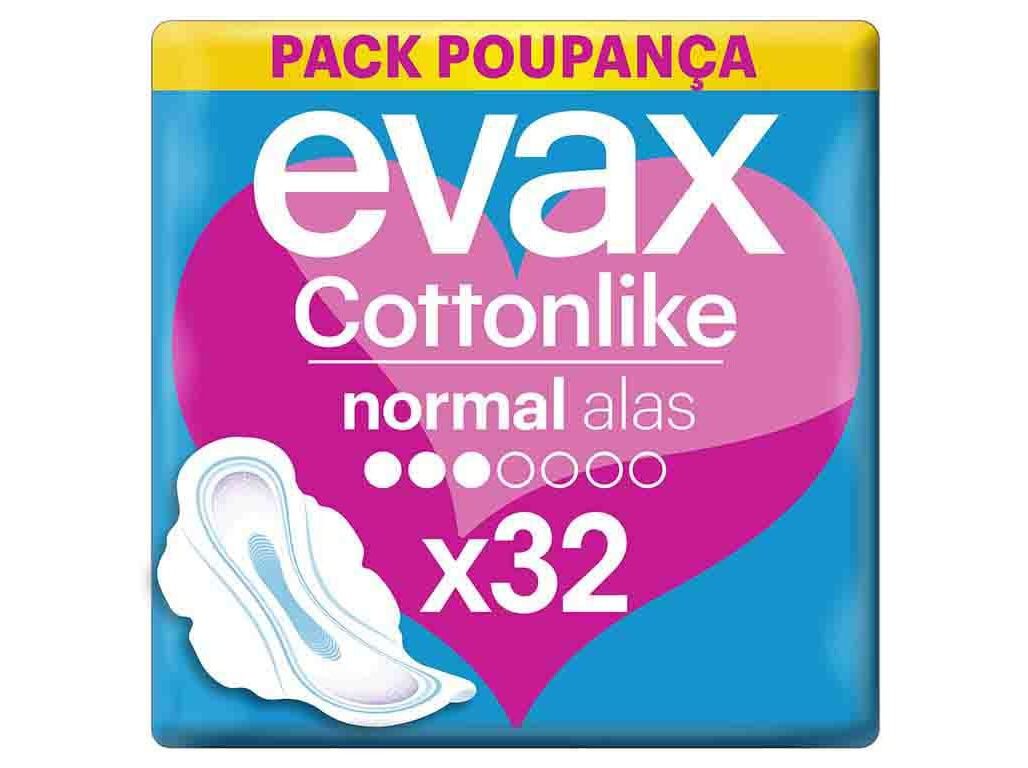 PENSOS HIGI&Eacute;NICOS COTTONLIKE NORMAL COM ABAS EVAX 32 UN