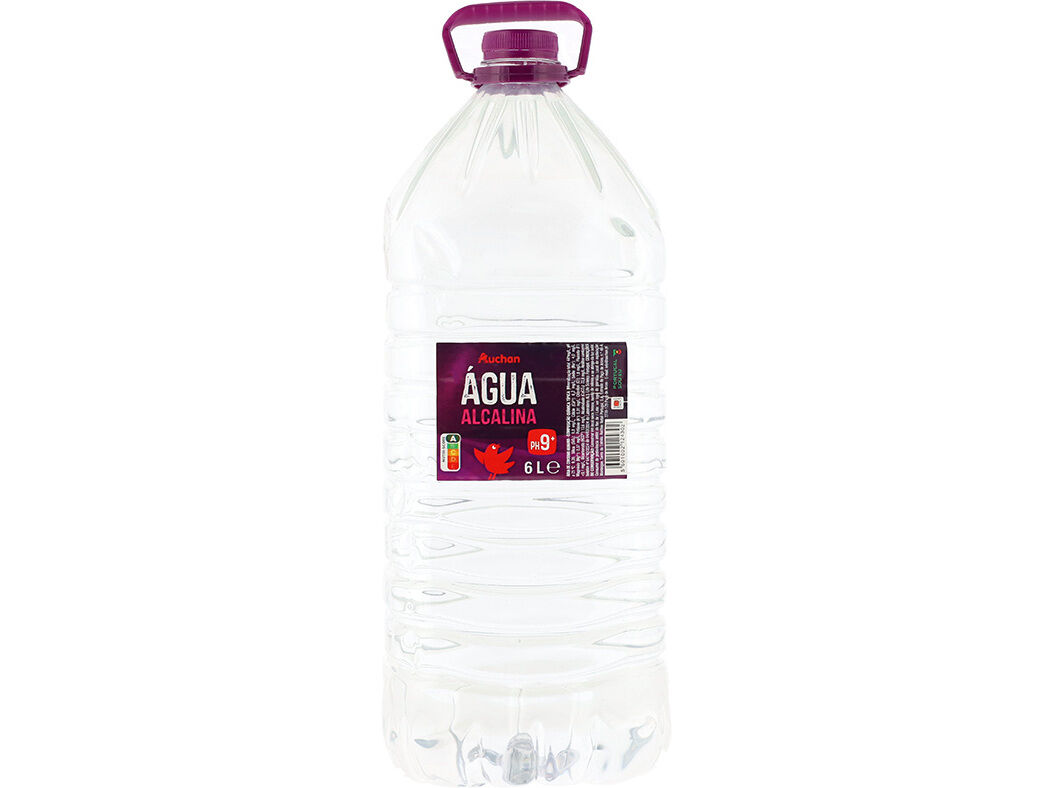 &Aacute;GUA ALCALINA AUCHAN IONIZADA PH9+ GARRAF&Atilde;O 6L
