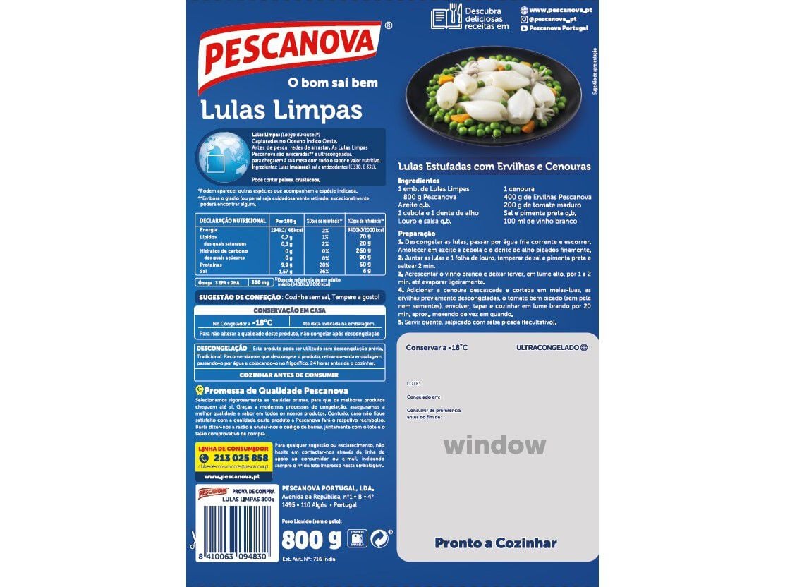 LULA LIMPA PESCANOVA 800G image number 1