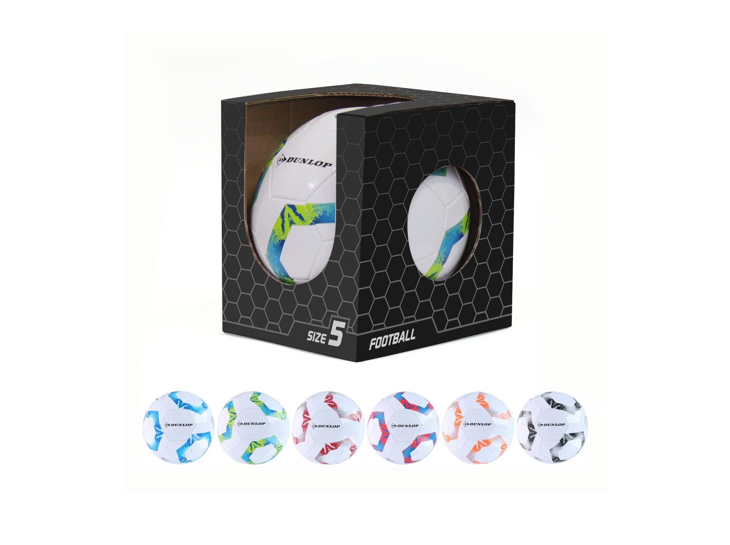 BOLA FUTEBOL COM EMBALAGEM DUNLOP TAMANHO 5 CORES SORTIDAS image number 1