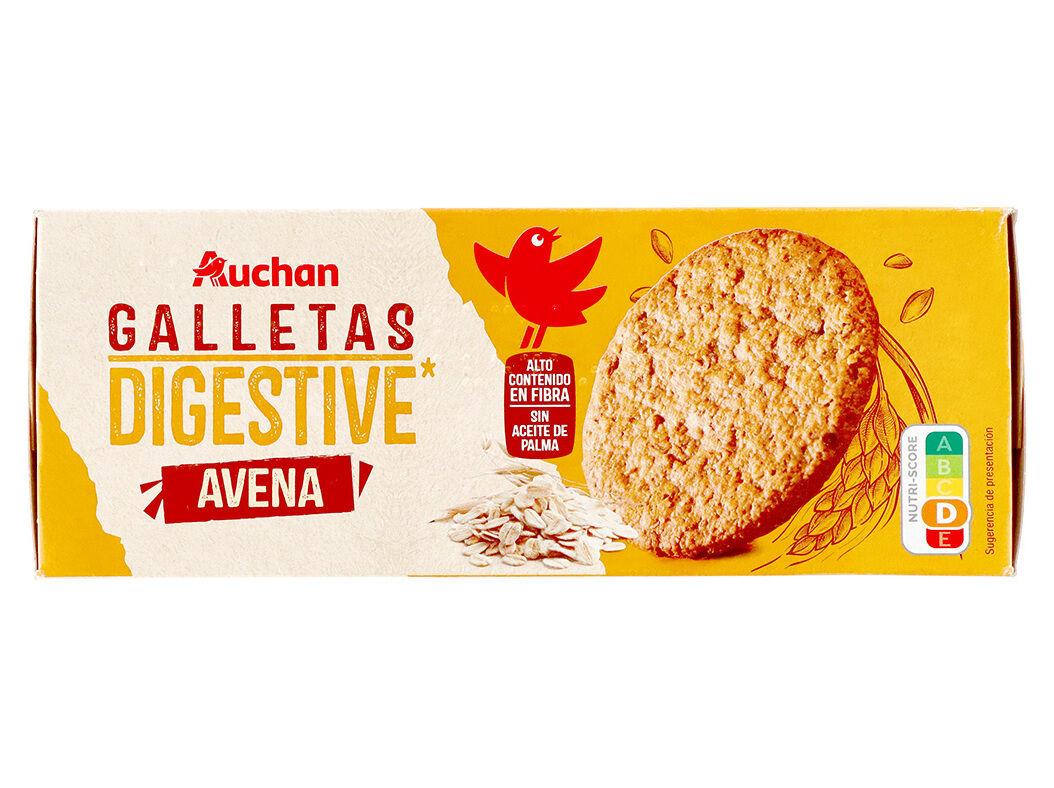 BOLACHA AUCHAN DIGESTIVE AVEIA 425G