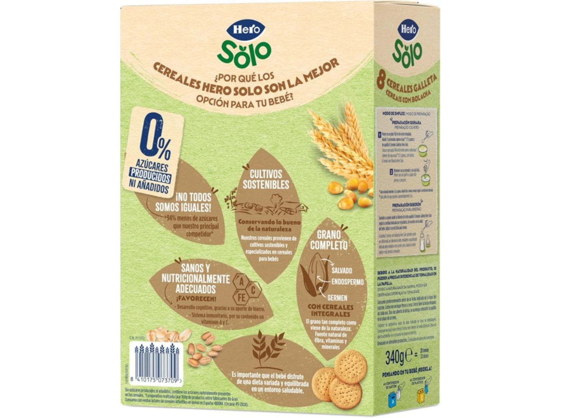 FARINHA N&Atilde;O L&Atilde;CTEA HERO 8 CEREAIS COM BOLACHA 340G image number 1