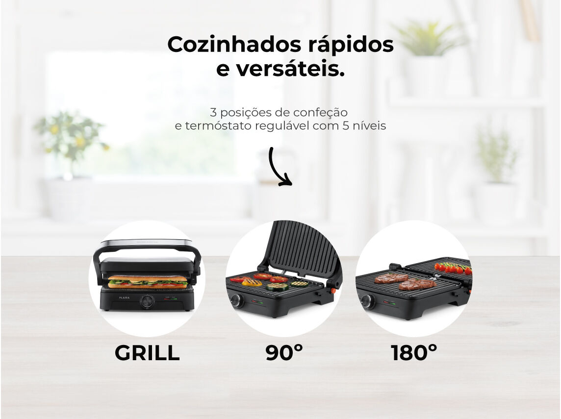 GRELHADOR DE PLACAS FLAMA 4522FL INOX 2000W image number 2