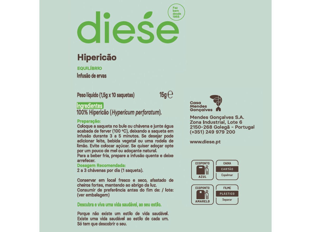 CH&Aacute; PLANTAS E ERVAS DIESE HIPERIC&Atilde;O 15G image number 1