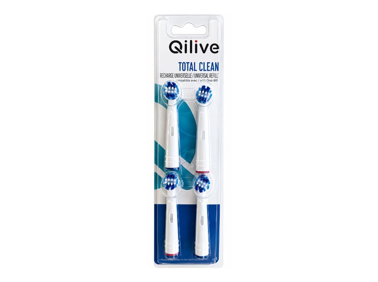 RECARGA ESCOVA DENTES QILIVE 600118551 TOTAL CLEAN X4