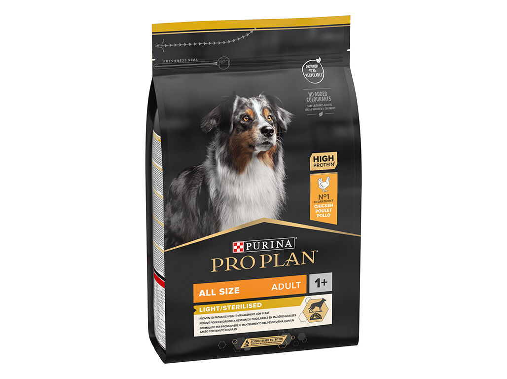 RA&Ccedil;&Atilde;O C&Atilde;O PRO PLAN ESTERILIZADO LIGHT 3KG image number 1