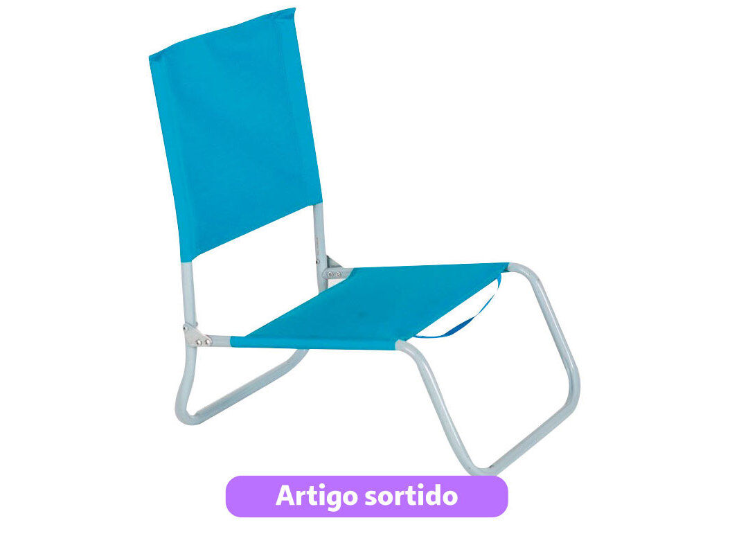 CADEIRA DE PRAIA RODES EM ALUMINIO E TEXTILENE CORES SORTIDAS