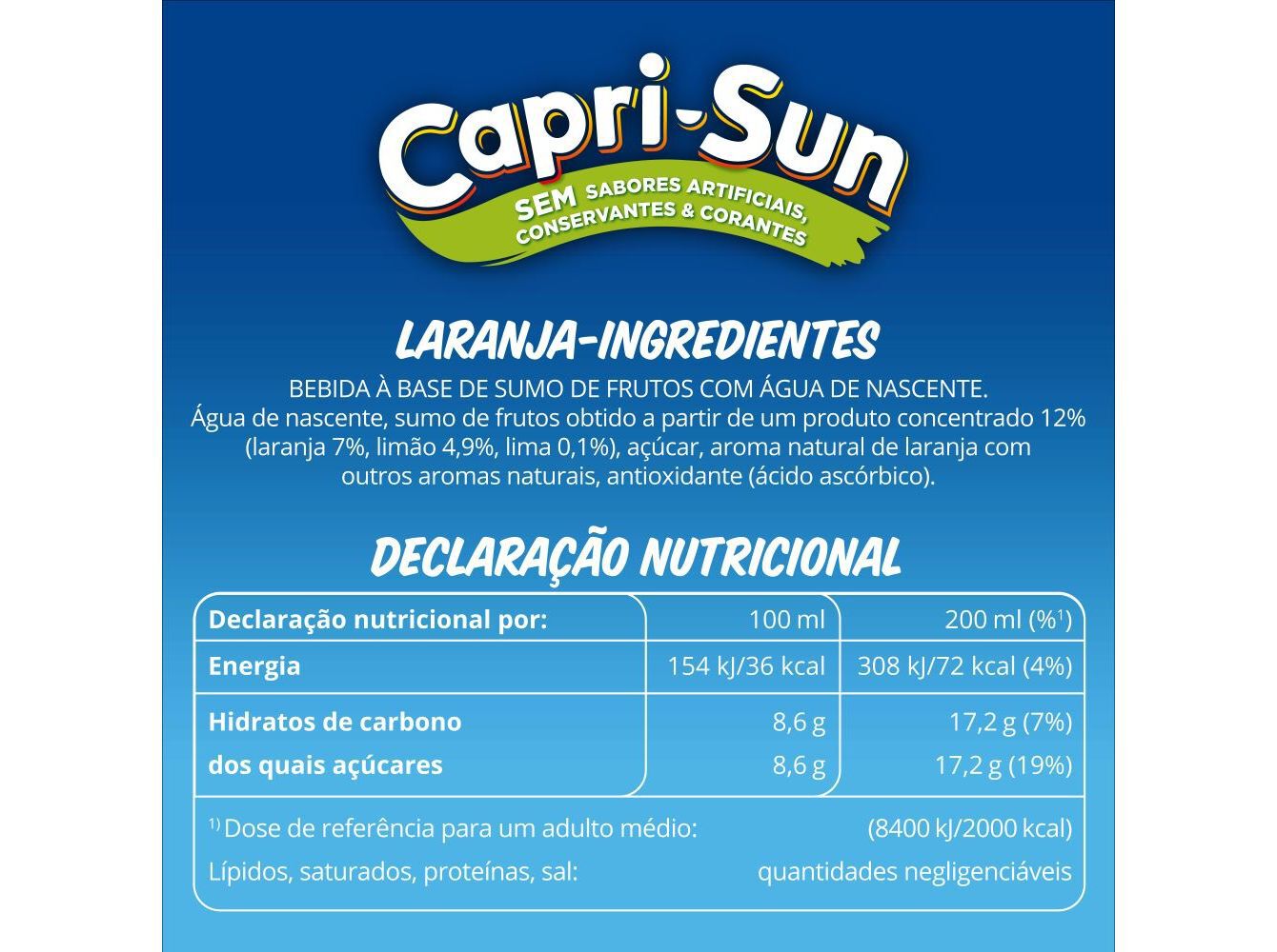 REFRIGERANTE S/G&Aacute;S CAPRI SUN ORANGE 0.20L image number 2