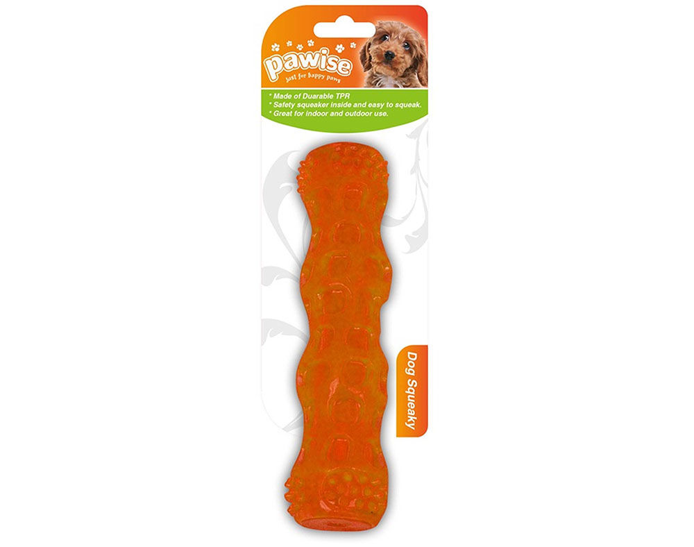 BRINQUEDO PARA C&Atilde;O PAWISE BAST&Atilde;O DE TERMOPL&Aacute;STICO COM SQUEAKER 18CM