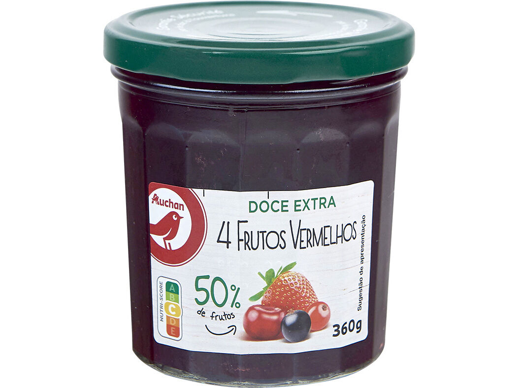 DOCE EXTRA AUCHAN 4 FRUTOS VERMELHOS 360G