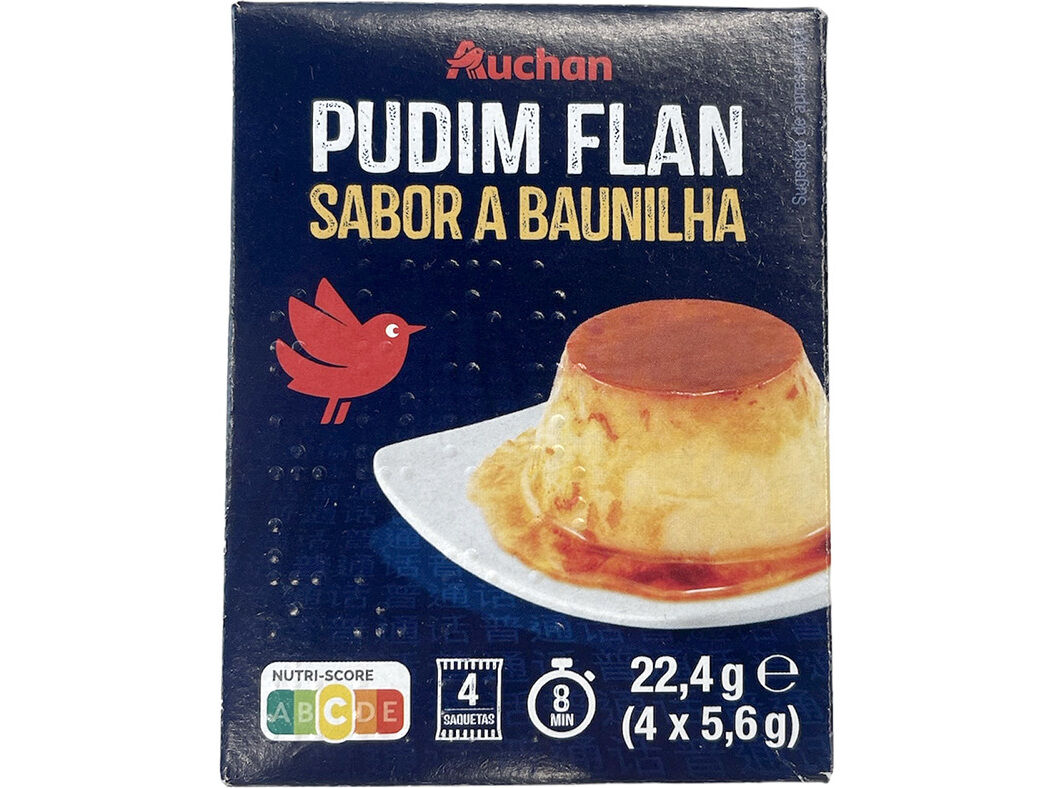 PUDIM AUCHAN FLAN SABOR BAUNILHA 4X5.6G