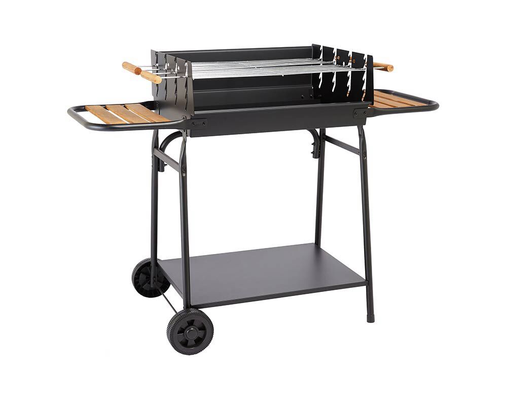 BARBECUE A CARV&Atilde;O GARDENSTAR COM 2 GRELHAS PRETO 93.5.X56.X125CM