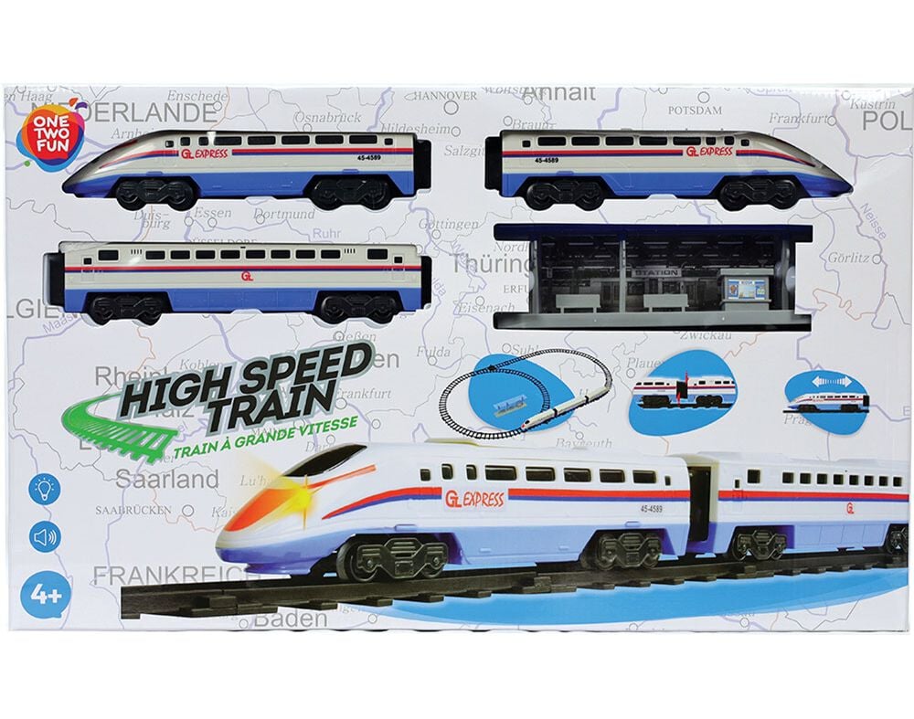 COMBOIO ALTA VELOCIDADE COM LUZ E SOM ONE TWO FUN 17 PE&Ccedil;AS