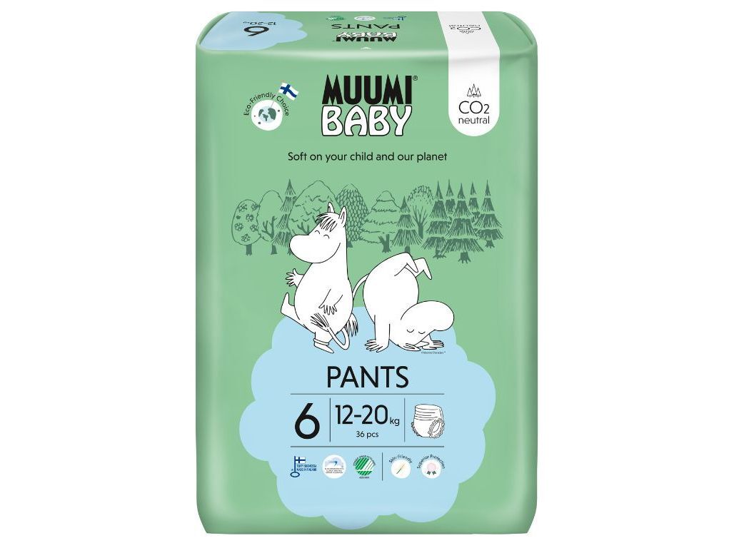 FRALDA CUECA MUUMI BABY T6 (12-20 KG) 36UN