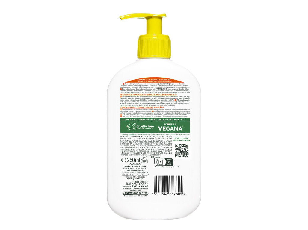 GEL LIMPEZA GARNIER VITAMINA C 250 ML image number 1