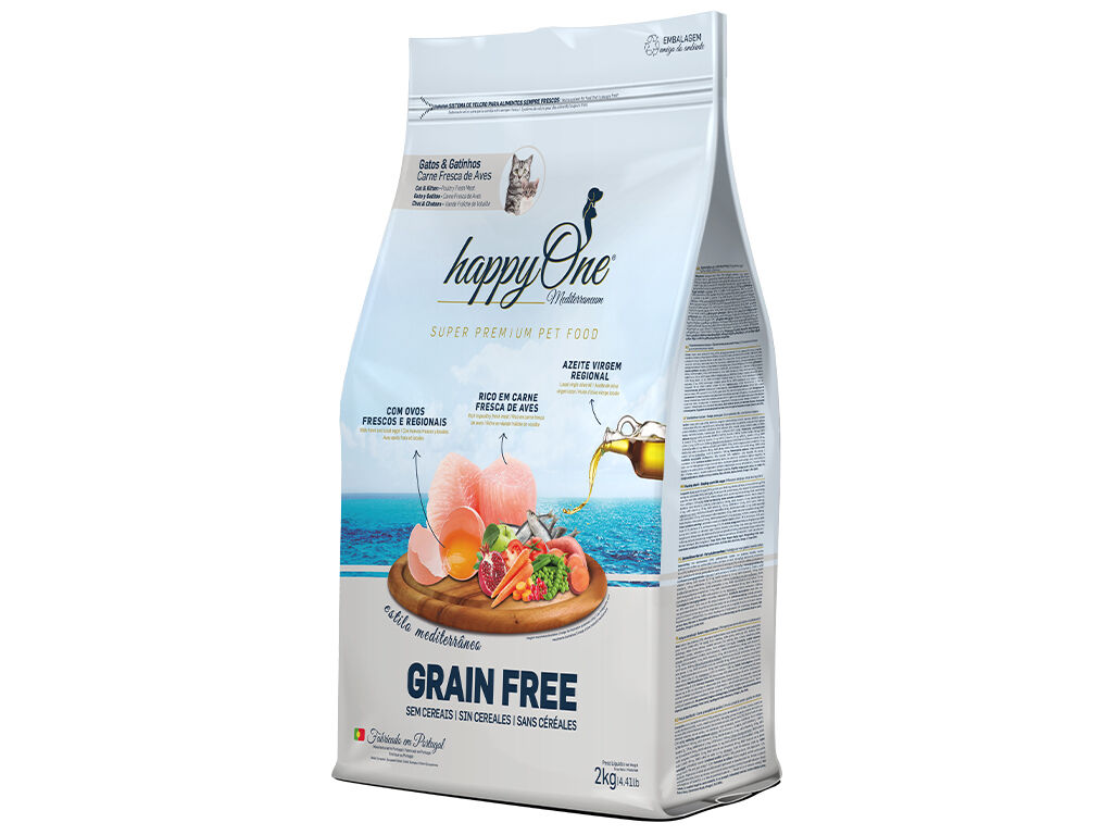 RA&Ccedil;&Atilde;O HAPPYONE MEDITERRANEUM GATOS E GATINHOS 2KG image number 1