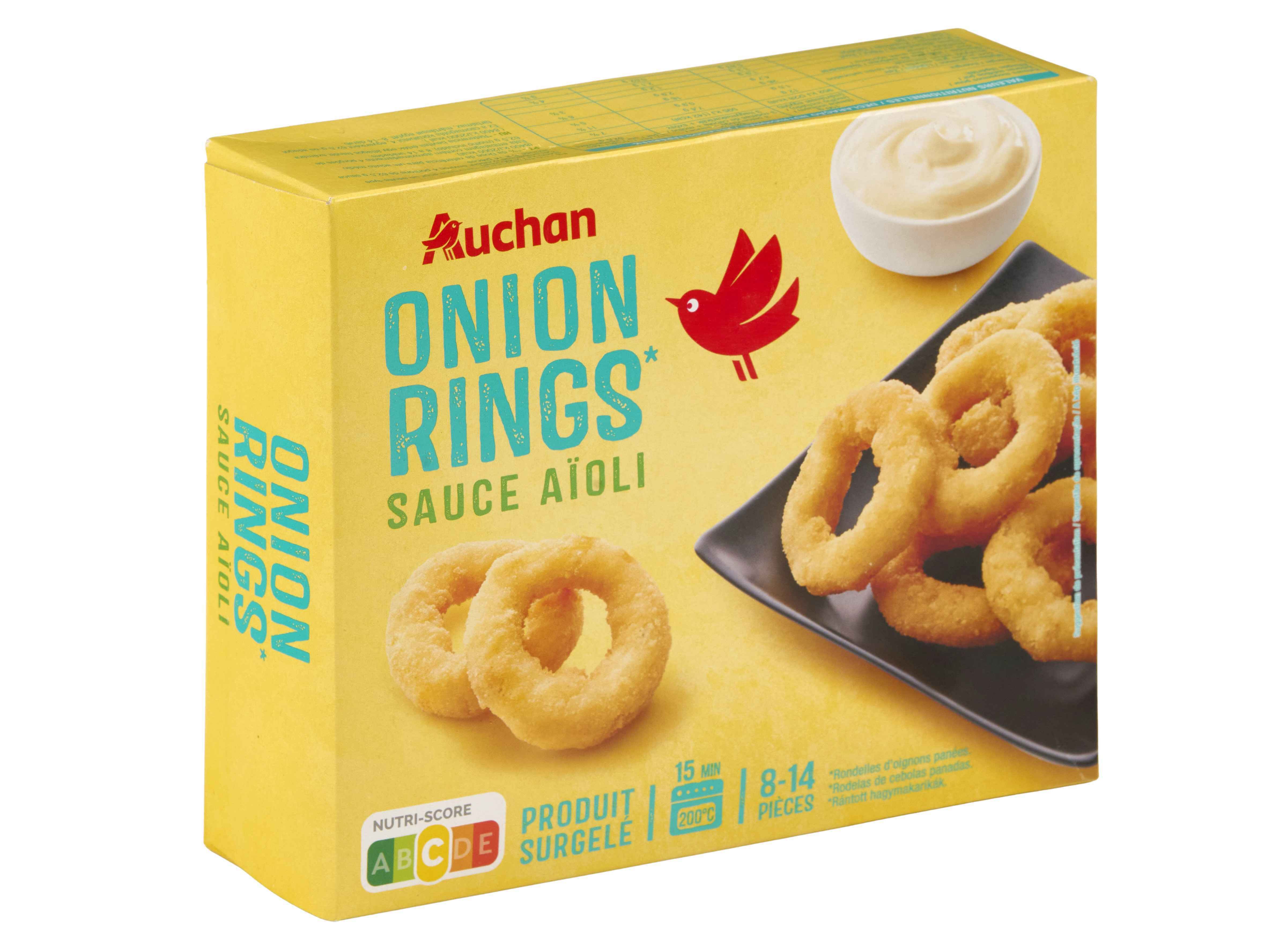 AROS DE CEBOLA AUCHAN PANADOS COM MOLHO IOGURTE E ALHO 250G image number 1