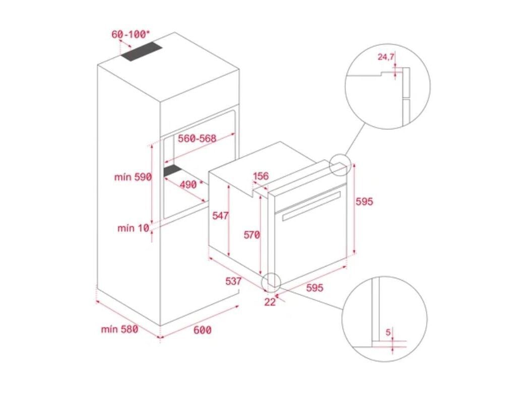 FORNO MULTIFUN&Ccedil;&Otilde;ES TEKA HLB 8408 BK PRETO A+ 71L 3215W HYDROCLEAN image number 5