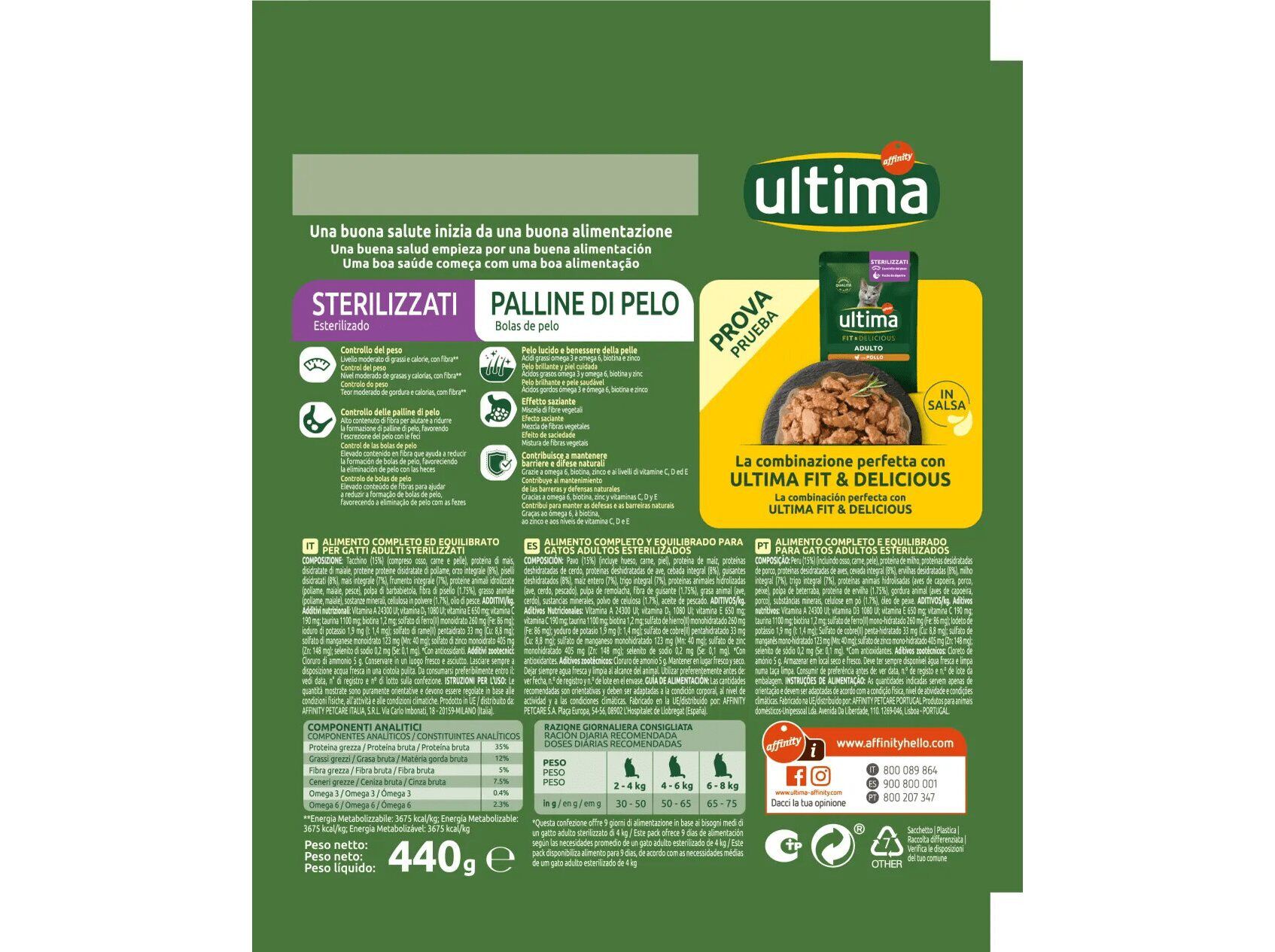 RA&Ccedil;&Atilde;O GATO ESTERILIZADO ULTIMA BOLAS PELO 440G image number 1