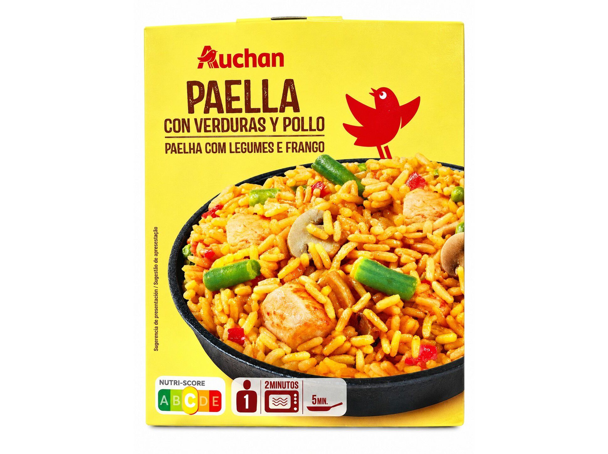 PAELHA AUCHAN COM LEGUMES E FRANGO 250G