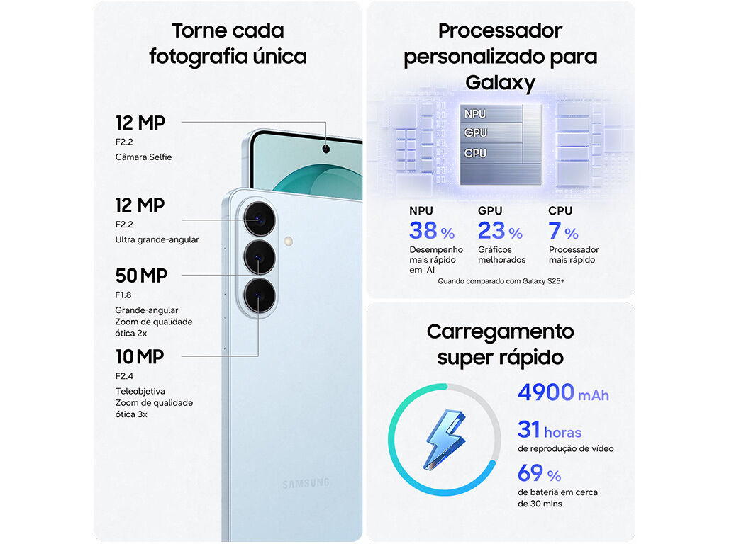 SMARTPHONE SAMSUNG GALAXY S26+ 512GB BRANCO image number 1