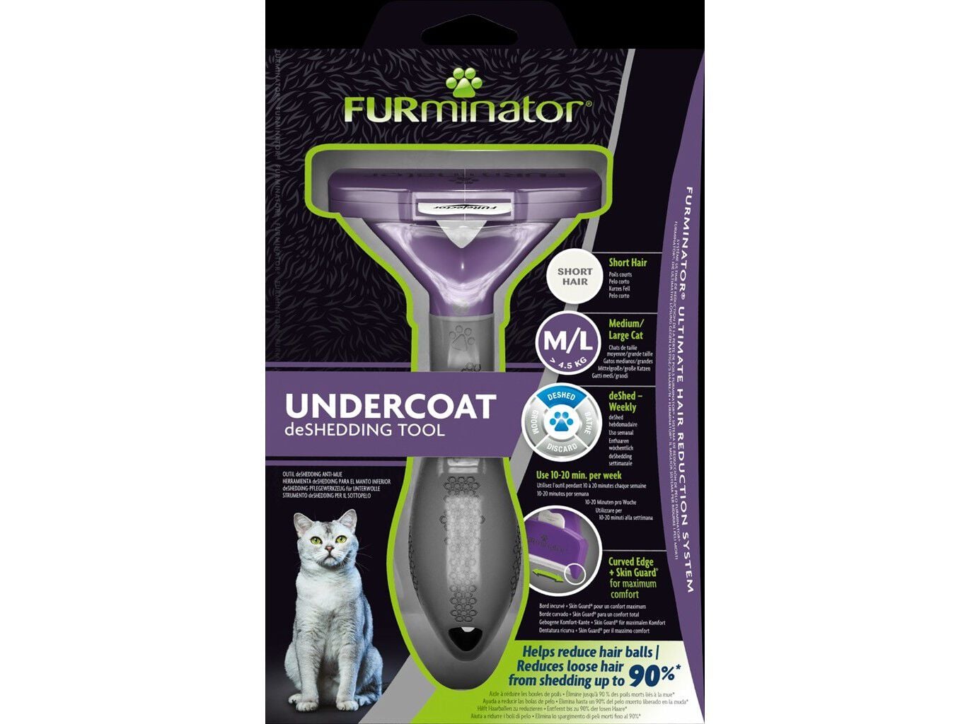 ESCOVA FURMINATOR GATOS M/L PELO CURTO image number 0