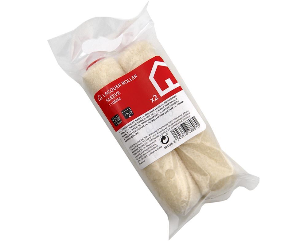 RECARGA MINI ROLO DE PINTURA LACAGEM 110MM PACK 2 UNIDADES