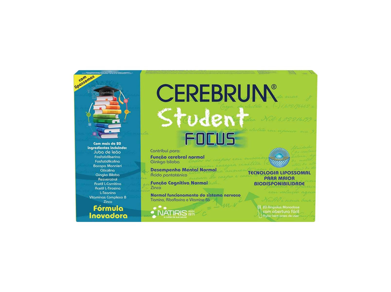SUPLEMENTO CEREBRUM STUDENT FOCUS 20 AMPOLAS