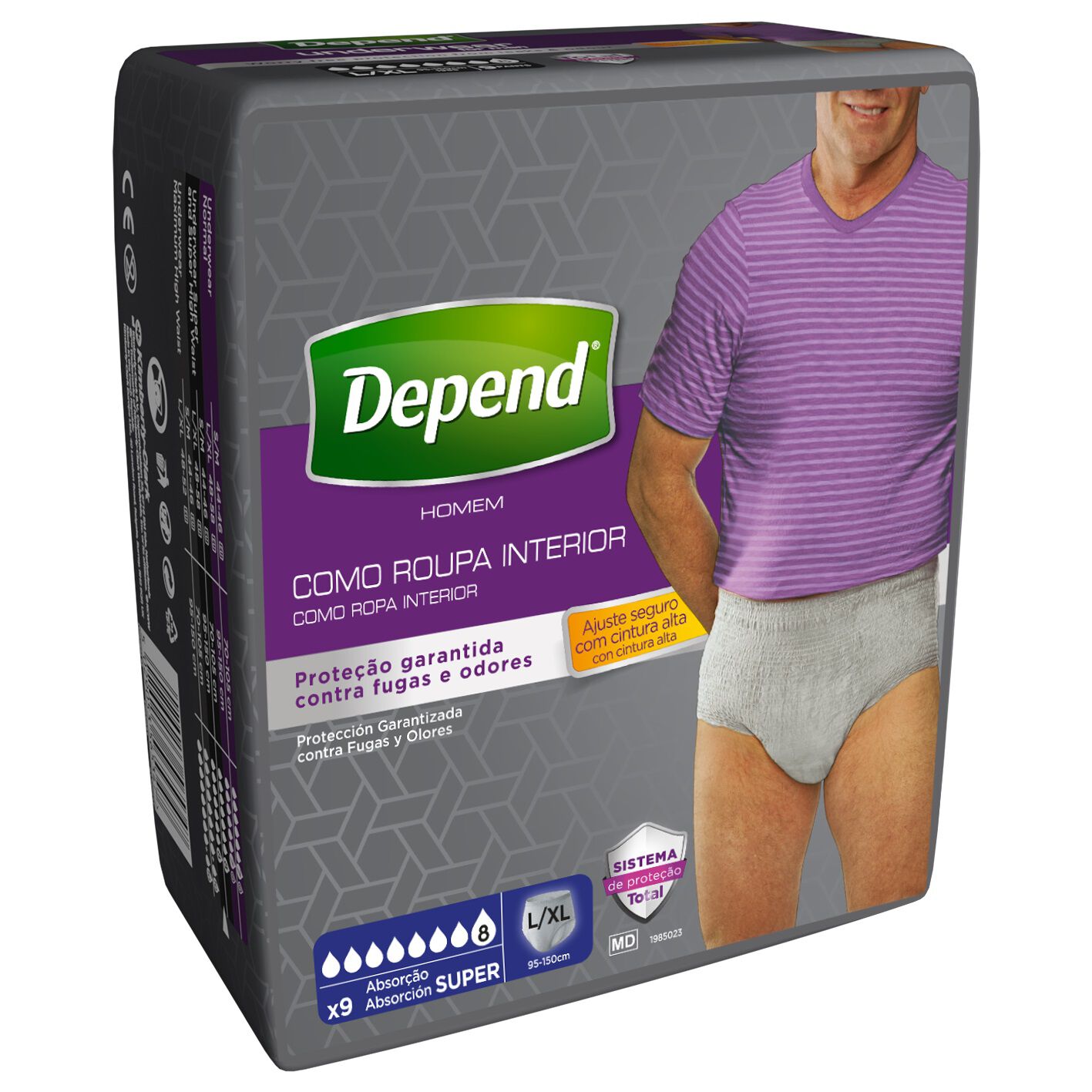 Cuecas Incontin&ecirc;ncia Depend Super Homem L/XL 9UN image number 0