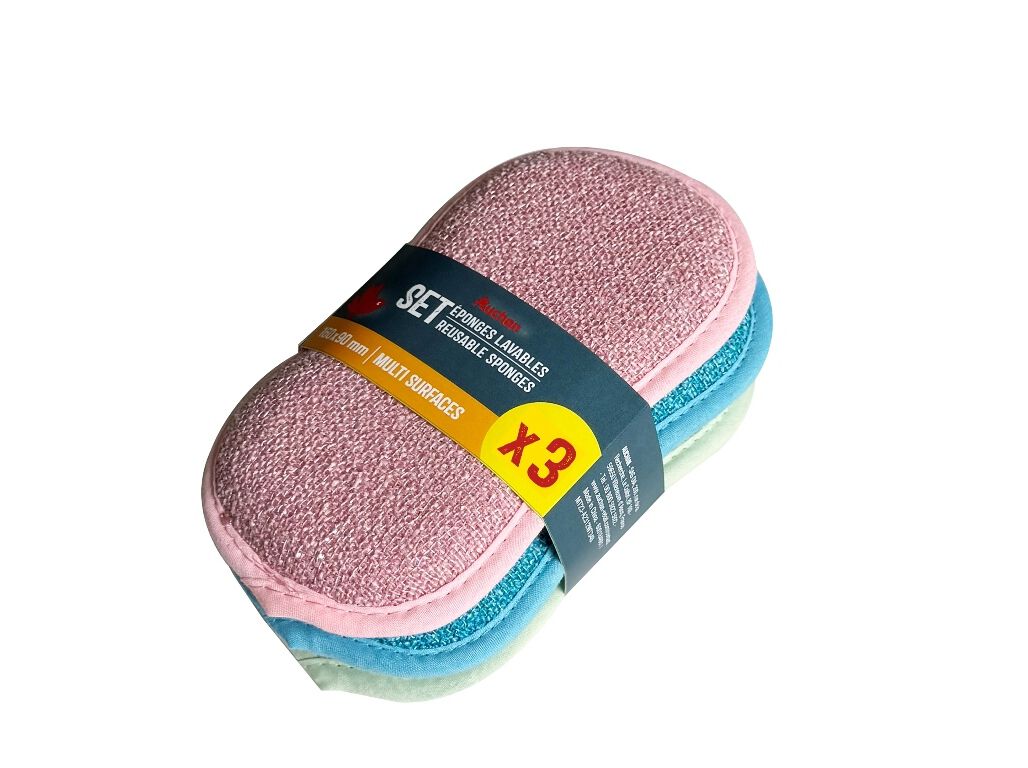 CONJUNTO DE 3 ESPONJAS AUCHAN SORTIDAS image number 1