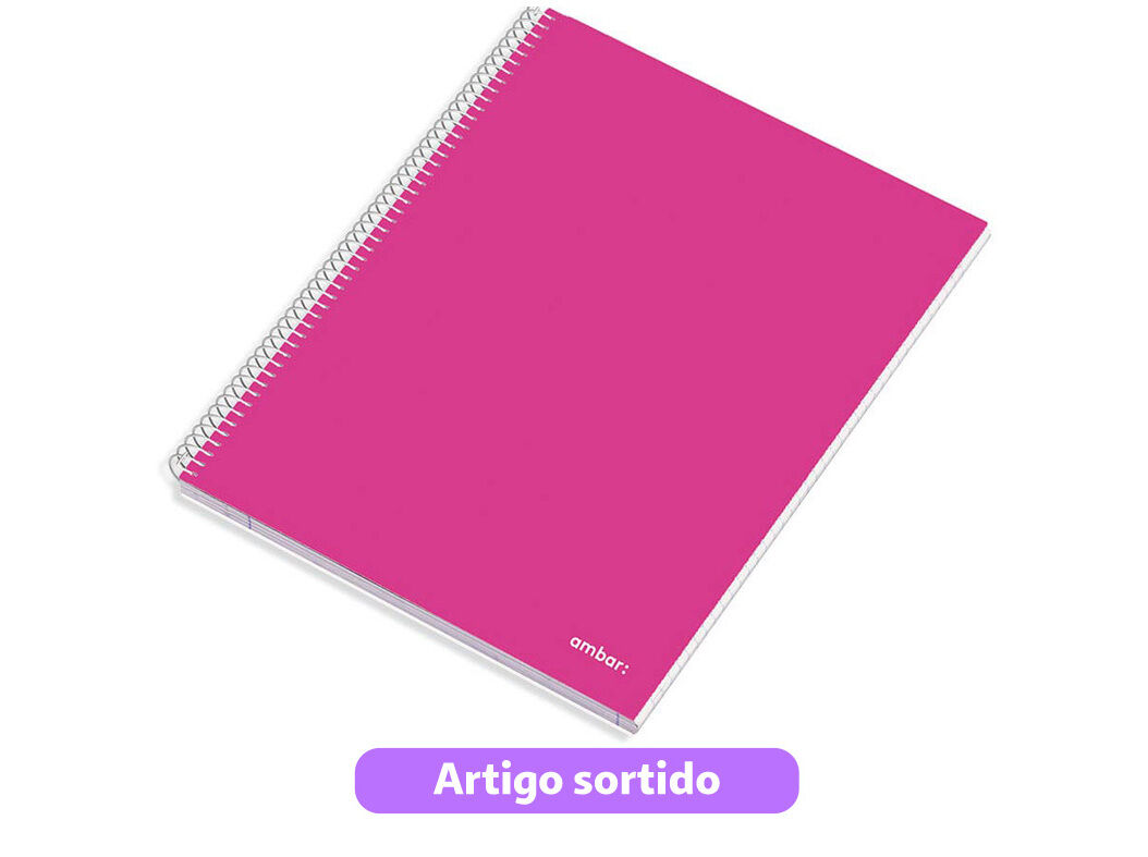 CADERNO ESPIRAL CAPA DURA A4 SCHOOL AMBAR PAUTADO 120 FOLHAS CORES SORTIDAS image number 0
