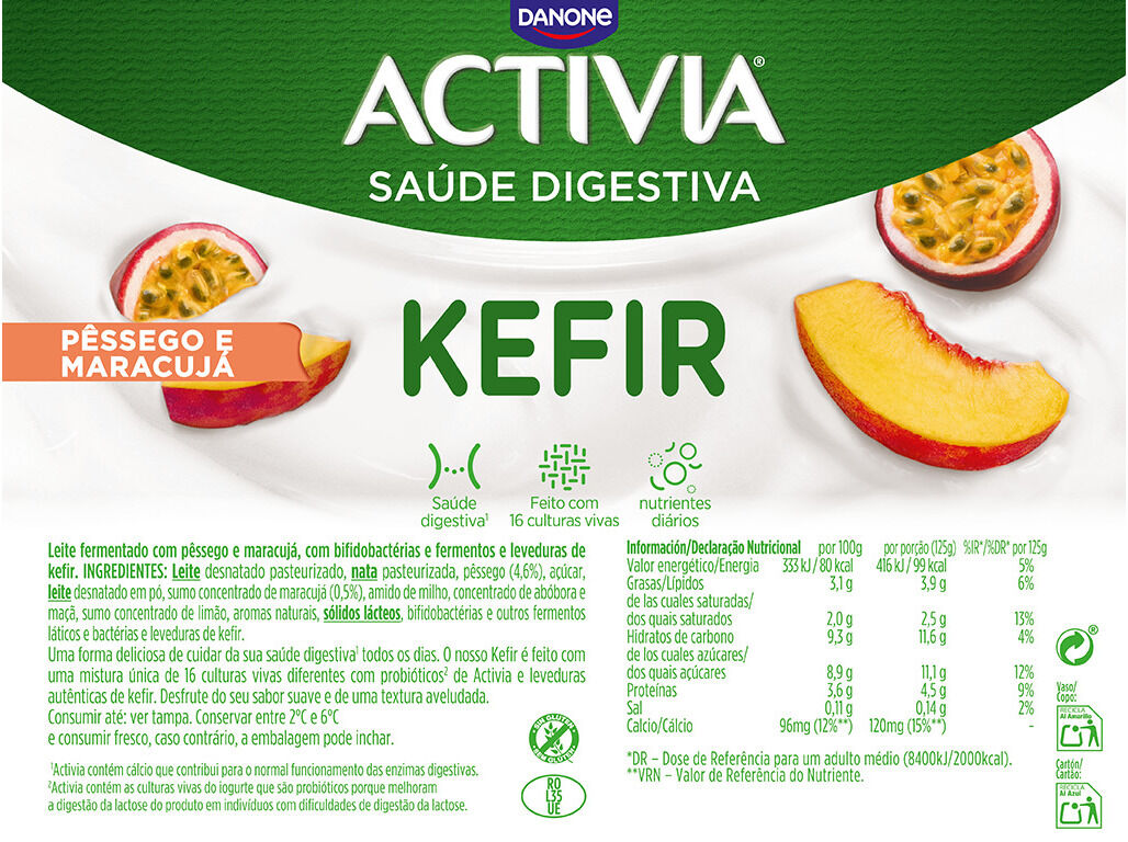 KEFIR ACTIVIA P&Ecirc;SSEGO MARACUJ&Aacute; 4X125G image number 1