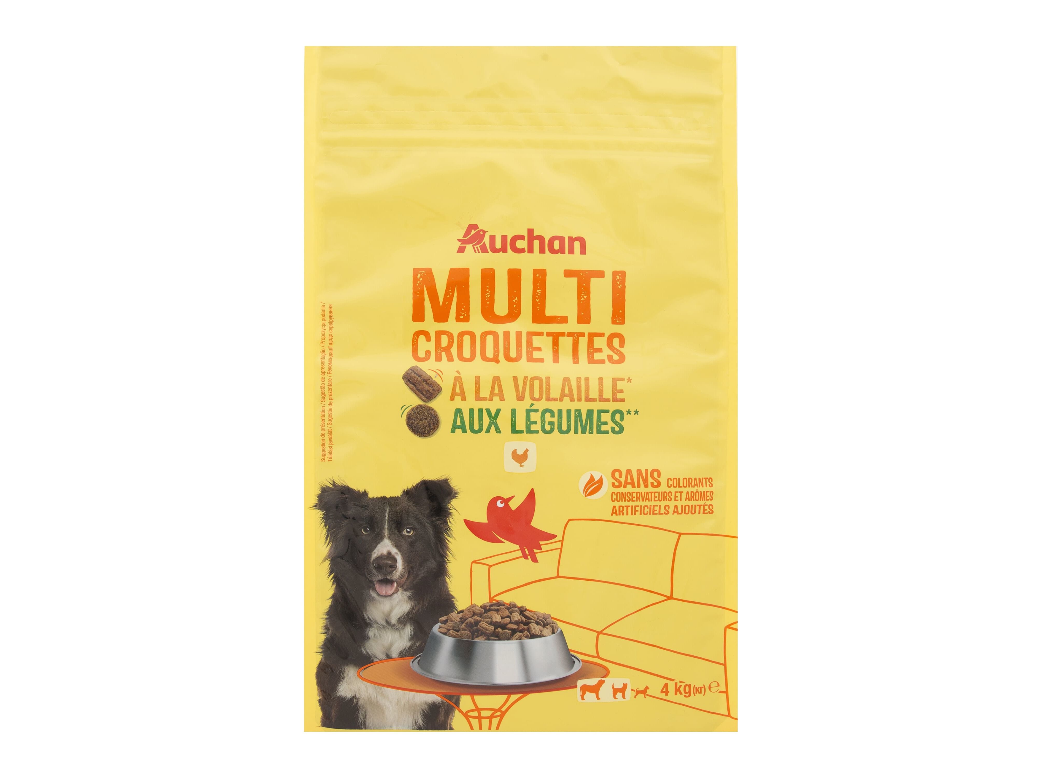 RA&Ccedil;&Atilde;O PARA C&Atilde;O AUCHAN COM AVES E COM LEGUMES 4KG image number 0