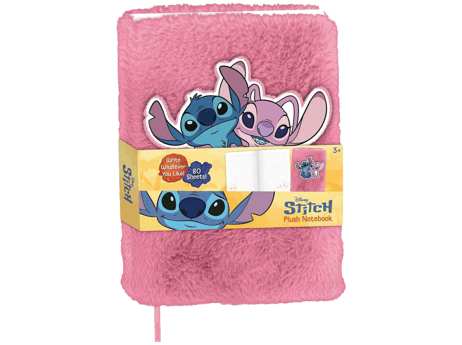 CADERNO DE PELUCIA STITCH A5 80 FOLHAS PAUTADO CORES SORTIDAS image number 1