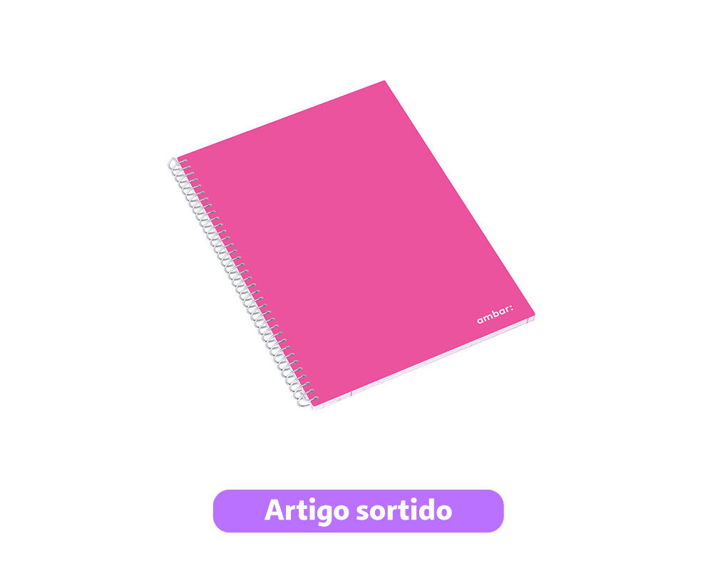 CADERNO ESPIRAL A5 SCHOOL AMBAR PAUTADO 80 FOLHAS CORES SORTIDAS image number 4